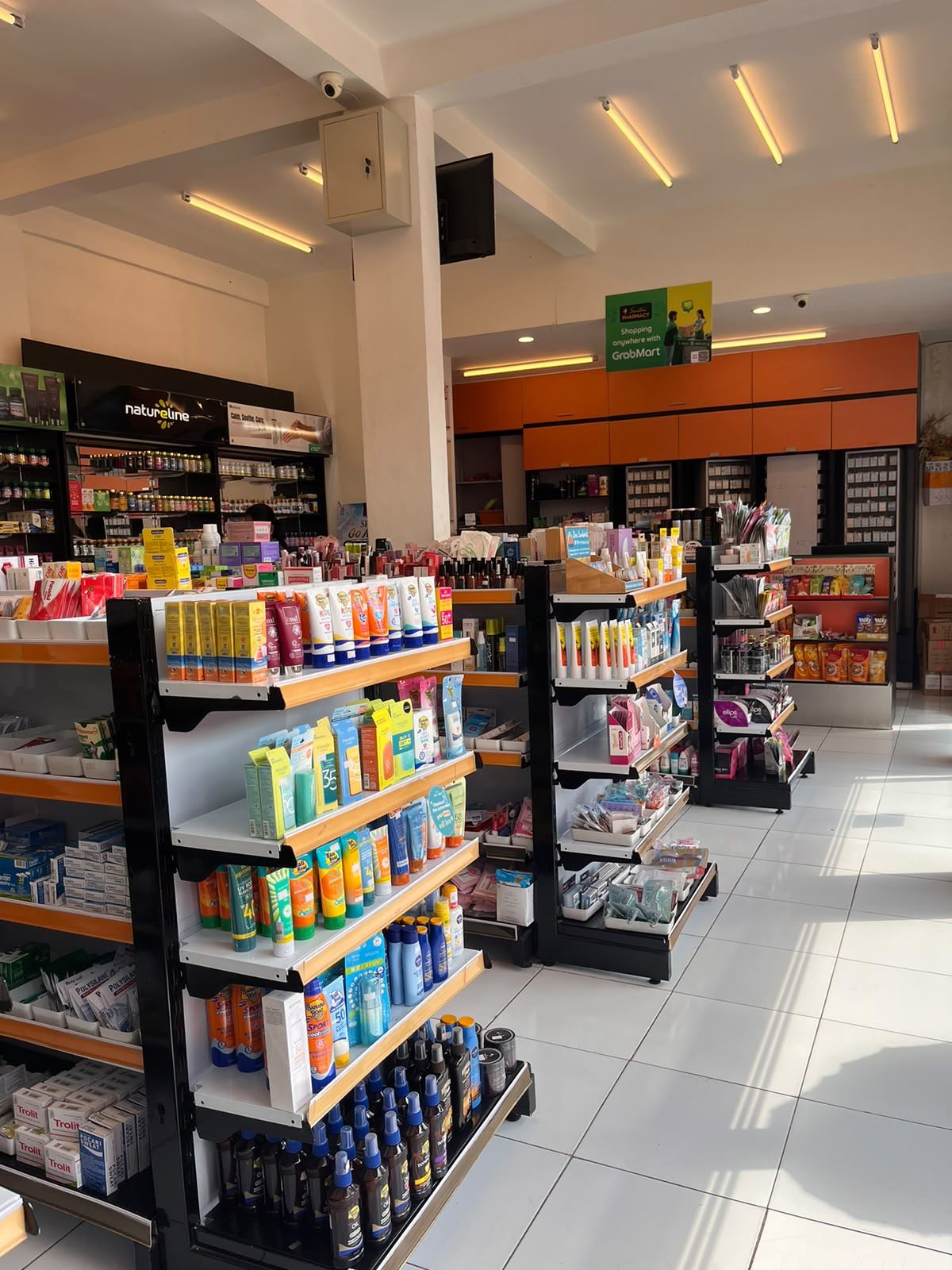 Shelves of health and wellness products