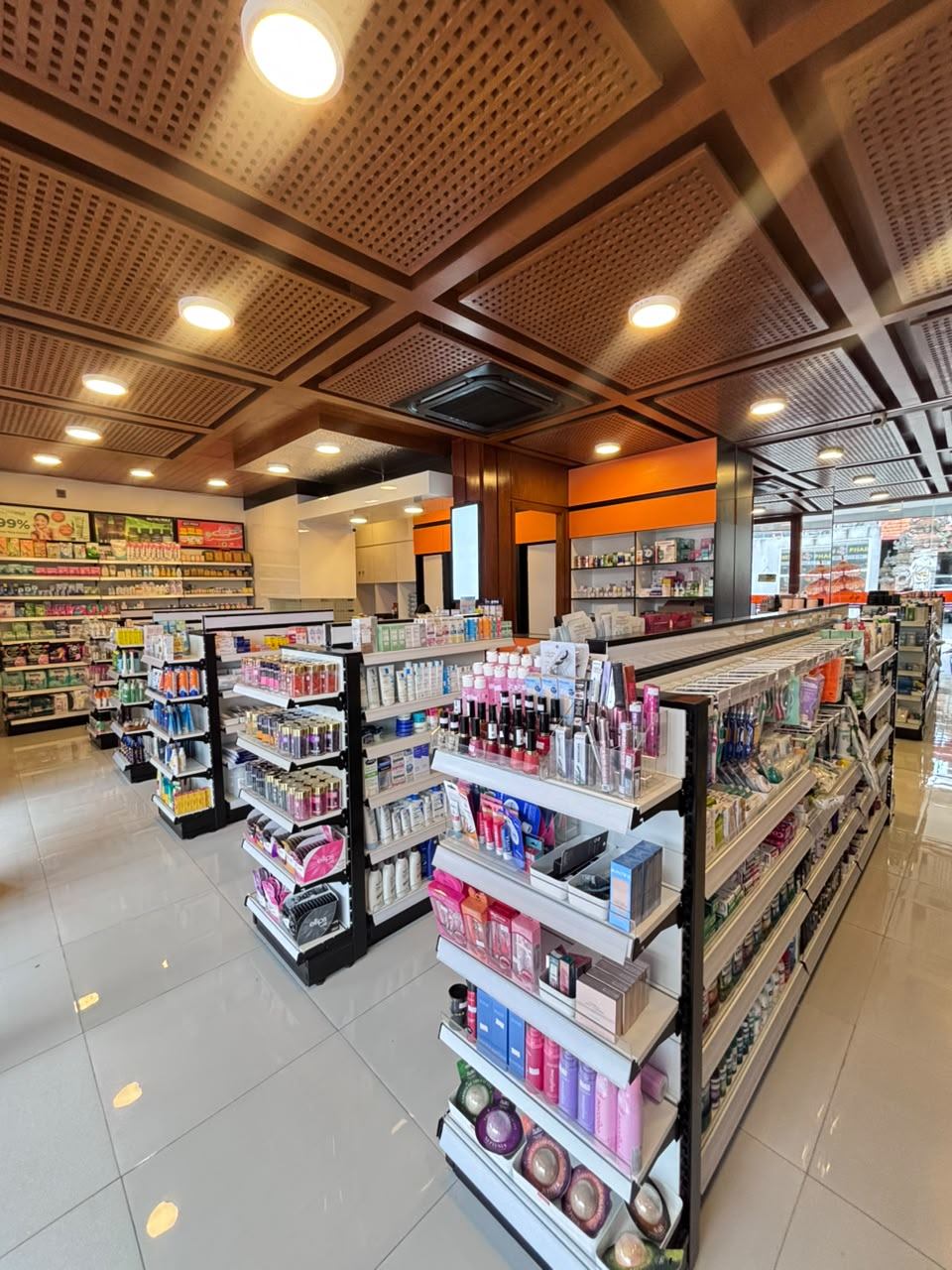 Warm, modern interior of a Semeton Pharmacy